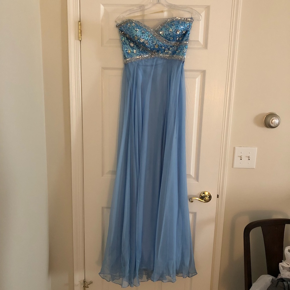 Light blue top beaded gown